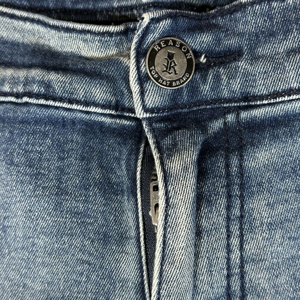 Reason Denim Jeans Distressed Mulberry Moto Jeans Men’s Size 40 Hand Crafted - Picture 15 of 16